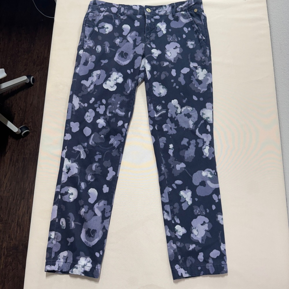 Pilcro and the Letterpress Hyphen Floral Chino Pants Blue Grey Size 26 Casual